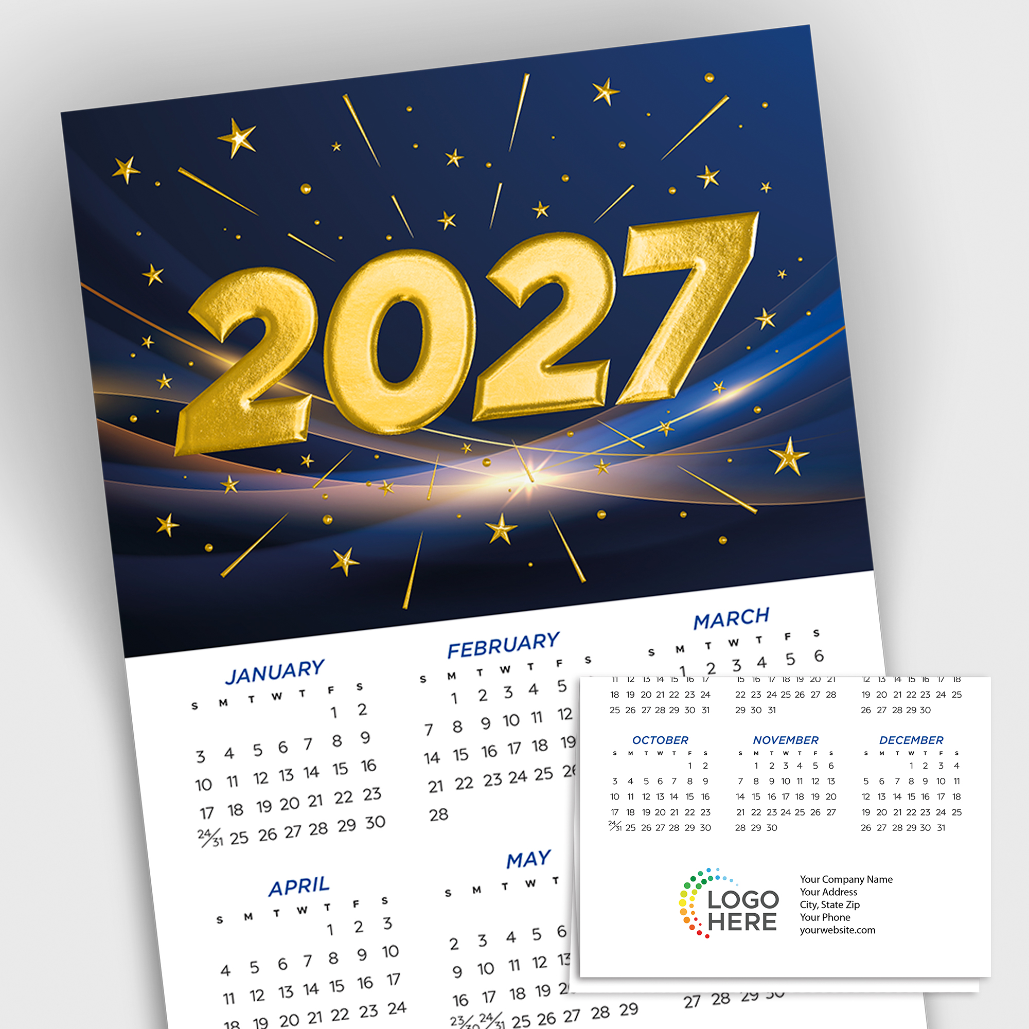 Dynamic 2027 Foil Calendar Card C3474U-AAA